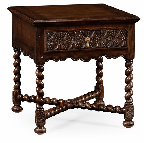 493125-TDO Jonathan Charles Sherwood Oak Dark Oak Square Side Table