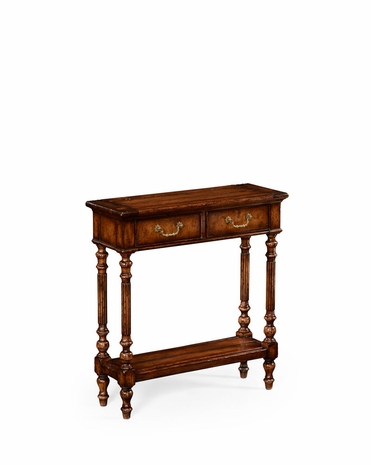493143 Jonathan Charles Country Farmhouse Narrow Walnut Console Table (Small)