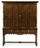 493146-TDO Jonathan Charles Sherwood Oak Linenfold Dark Oak Tv Cabinet With Open Base