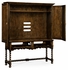493146-TDO Jonathan Charles Sherwood Oak Linenfold Dark Oak Tv Cabinet With Open Base