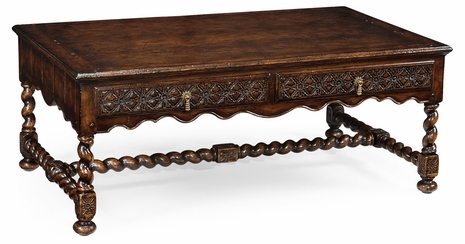493152-TDO Jonathan Charles Sherwood Oak Tudor Dark Oak Rectangular Distressed Coffee Table