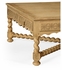 493167-LNO Jonathan Charles Sherwood Oak Natural Oak Tudor Style Square Distressed Coffee Table (52")