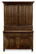 493177-TDO Jonathan Charles Sherwood Oak Linenfold Dark Oak Tv Cabinet