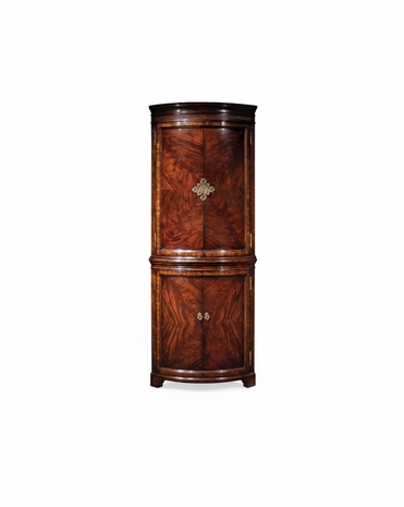 493181 Jonathan Charles Special Order Mahogany Curved Corner Cabinet
