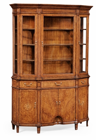 493188 Jonathan Charles Special Order Starburst Walnut Display Cabinet