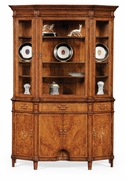 493188 Jonathan Charles Special Order Starburst Walnut Display Cabinet