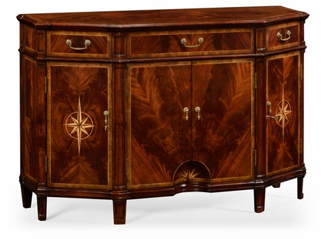 493190-MAH Jonathan Charles Starburst Mahogany Side Cabinet