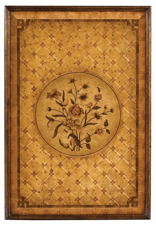 493212 Jonathan Charles Windsor Floral Marquetry Wall Hanging