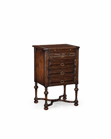 493220 Jonathan Charles Tudor Oak "Tudorbethan" Oak Bedside Cabinet