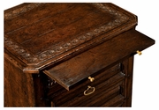 493220-TDO Jonathan Charles Sherwood Oak "Tudorbethan" Dark Oak Bedside Chest Of Drawers