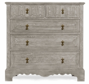 493227-GYO Jonathan Charles Sherwood Oak Linenfold Greyed Oak Chest Of Drawers