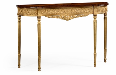 493239-GIL Jonathan Charles Louis IV style narrow gilded console