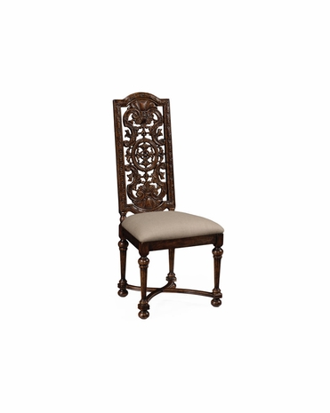 493245 Jonathan Charles Tudor Oak Jacobean Style Oak Chair Pierced Back (Arm)