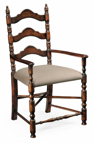 493274-AC-WAL-F001 Jonathan Charles Country Farmhouse Oak Ladder Back Country Chair (Arm)