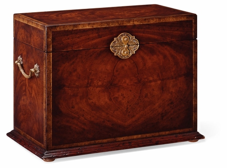 493281-MAH Jonathan Charles Buckingham Tall Square Crotch Mahogany Jewellery Box