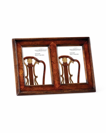 493308 Jonathan Charles Country Farmhouse Double Country Walnut Picture Frame (5"x7") Package of Six Only