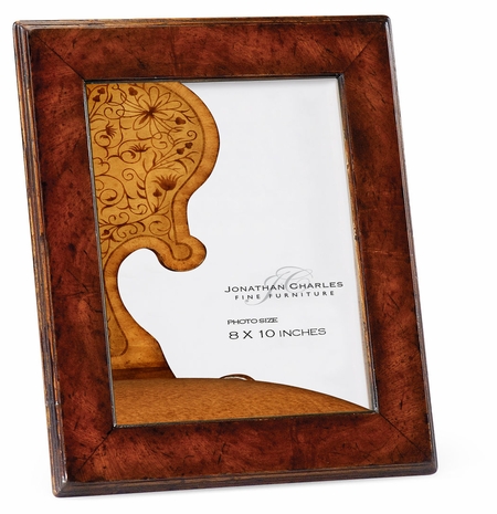 493314-CWM Jonathan Charles Buckingham Crotch Walnut Picture Frame Stepped Borders (8"X10")