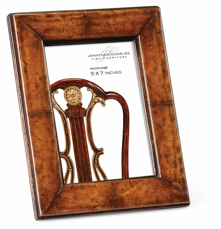 493319 Jonathan Charles Windsor Brown Leather Picture Frame (5"x7") (Sold in packs of 6 only) Price is for (1)