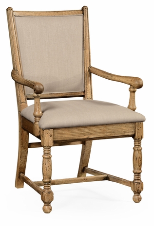493323-AC-LNO-F001 Jonathan Charles Sherwood Oak Natural Oak Country Armchair Fabric Upholstery