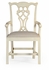 493330-AC-LIN-F001 Jonathan Charles Buckingham Linen Painted Chippendale Style Classic Walnut Armchair
