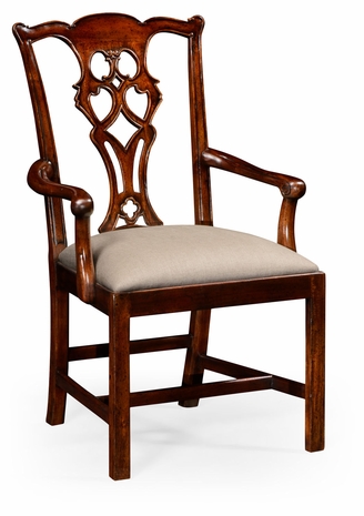 493330-AC-MAH-F001 Jonathan Charles Chippendale style classic mahogany chair (Arm)