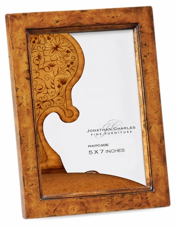 493341-BWL Jonathan Charles Country Farmhouse Laurel Burr Walnut Picture Frame (5"X7")