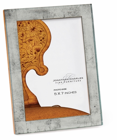 493351 Jonathan Charles Luxe Silver Eglomise Glass Picture Frame (5"x7") Package of Six Only