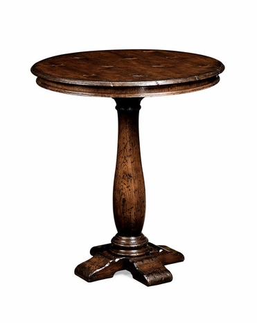493358 Jonathan Charles Tudor Oak Round Oak Bar Table 36"