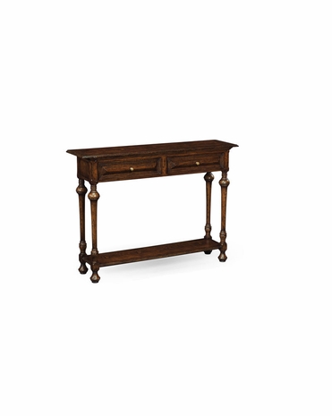 493367 Jonathan Charles Tudor Oak Elizabethan Style Console Table (Small)