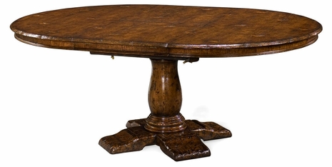 493372 Jonathan Charles Tudor Oak Extending Oak Country Table (48")