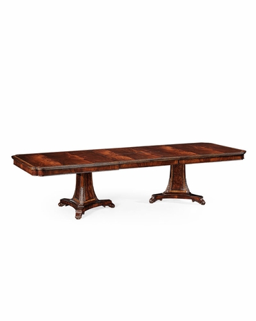 493380 Jonathan Charles Buckingham Curved Pedestal Extending Dining Table