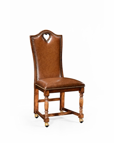 493383 Jonathan Charles Country Farmhouse High Back Playing Card "Heart" Chair (Side)