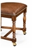 493383-SC-WAL-L002 Jonathan Charles Country Farmhouse High Back Playing Card "Heart" Side Chair With Medium Antique Chestnut Leather