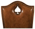 493389-SC-WAL-L002 Jonathan Charles Country Farmhouse High Back Playing Card "Spade" Side Chair With Medium Antique Chestnut Leather