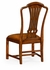 493400 Jonathan Charles Mahogany pierced splat back side chair with medium antique chestnut leather