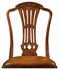 493400 Jonathan Charles Mahogany pierced splat back side chair with medium antique chestnut leather