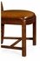 493400 Jonathan Charles Mahogany pierced splat back side chair with medium antique chestnut leather