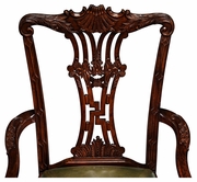 493406 Jonathan Charles Special Order Mahogany "Chinese Chippendale" Dining Chair (Arm)