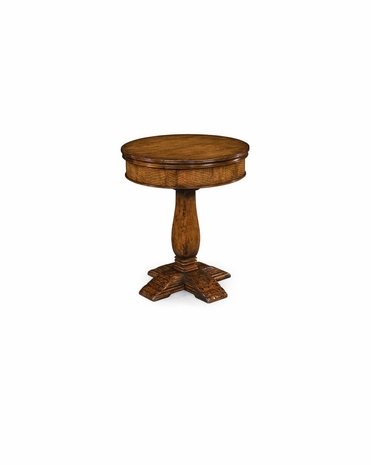 493423 Jonathan Charles Huntingdon Walnut Round Side Table With Drawer