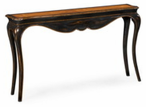 493435 Jonathan Charles Special Order Black & Cherry Console Table