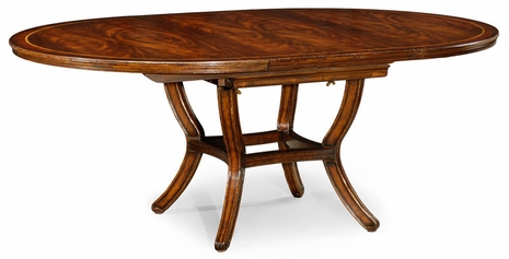 493464 Jonathan Charles Mahogany Round Extending Dining Table 48