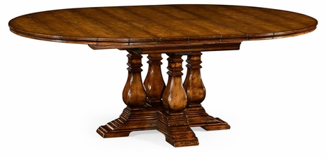 493466-54D-MFW JC Edited Huntington 54" Country Walnut Round Extending Dining Table