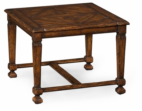 493475-MFW Jonathan Charles Country Farmhouse Rustic Walnut Nesting Coffee Table