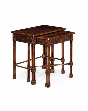 493484 Jonathan Charles Tribeca Chippendale Gothic Style Nesting Tables