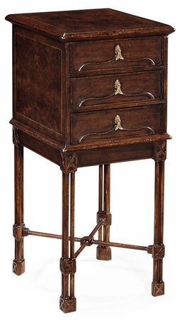 493488 Jonathan Charles Light Oak Crotch Walnut Chest On Stand