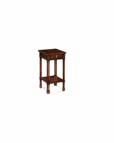 493492 Jonathan Charles Tribeca Dark Crotch Walnut Square Lamp Table