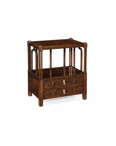493496 Jonathan Charles Tribeca Crotch Walnut Side Table