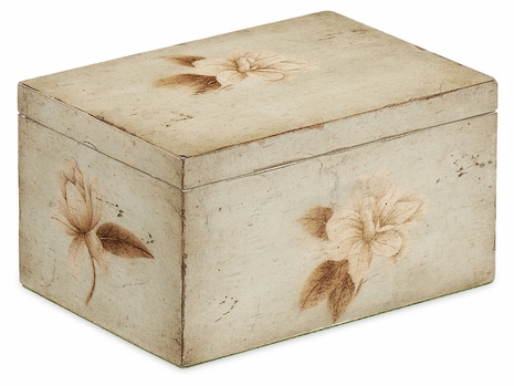 493521 Jonathan Charles Country Farmhouse Drinks Coasters Box With Painted Floral Design