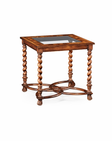 493528 Jonathan Charles Windsor Collection Oyster & Plain Glass Side Table