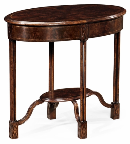 493531 Jonathan Charles Buckingham Dark Walnut Oval Side Table